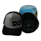 Tahoe Hat - Trucker Hat - Quilted Velvet - Black / Gray - Trucker Mesh