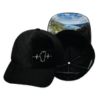 Tahoe Hat - Trucker Hat - Quilted Velvet - Black - Trucker Mesh