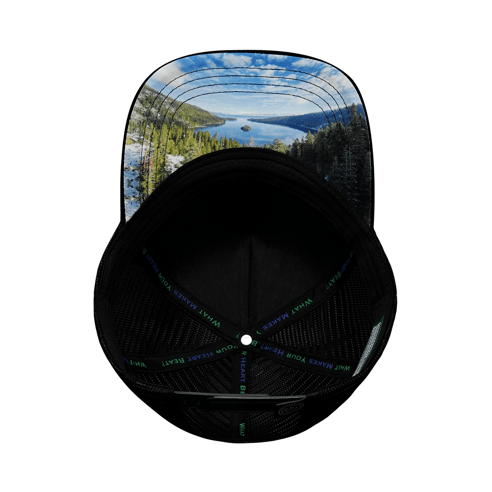 Tahoe Hat - Trucker Hat - Quilted Velvet - Black - Trucker Mesh