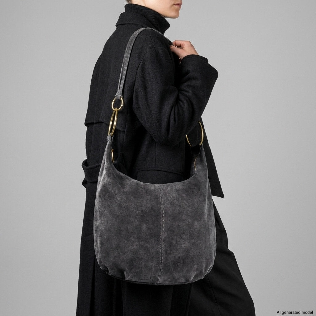 Italian Genuine Suede Hobo Bag | Belluno