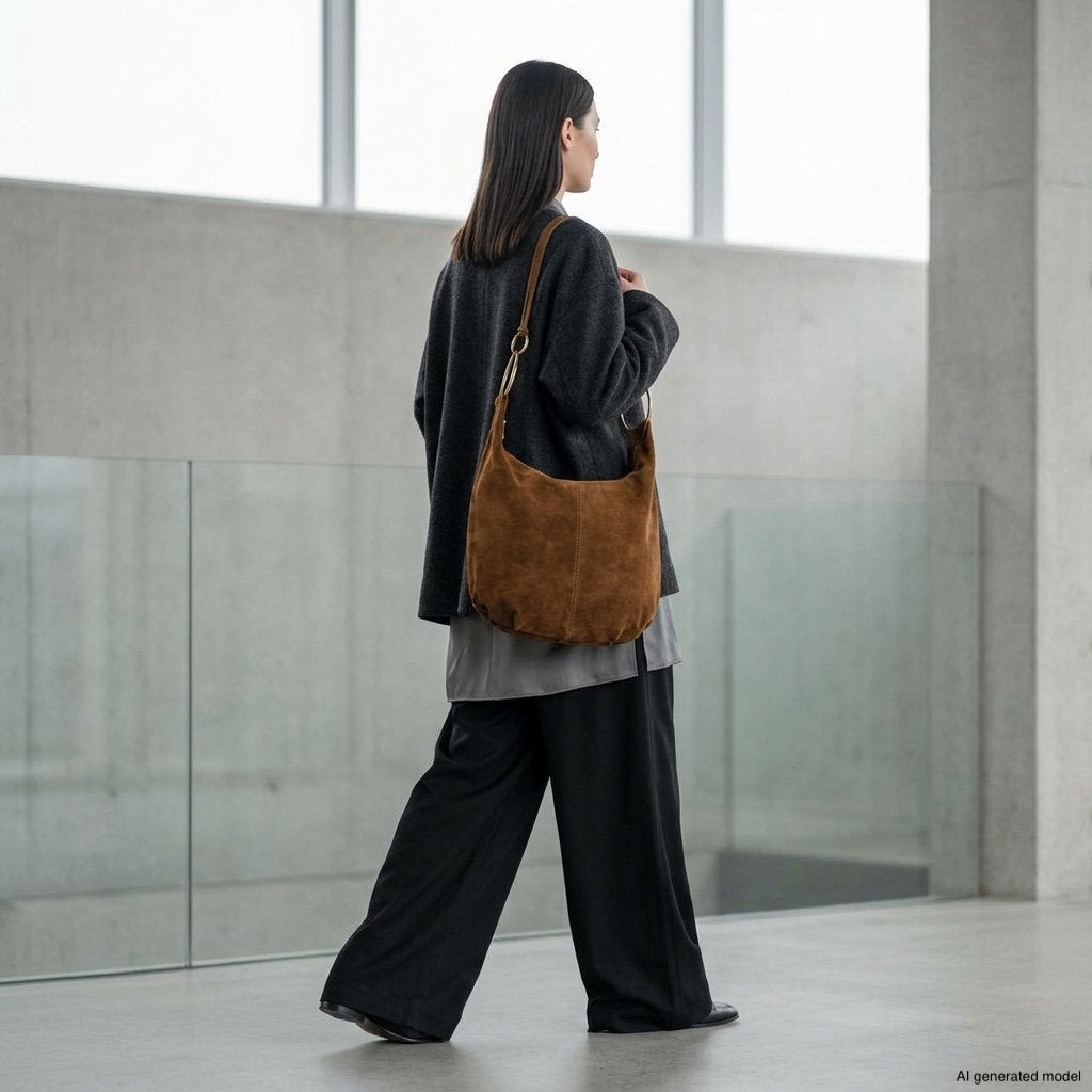 Italian Genuine Suede Hobo Bag | Belluno