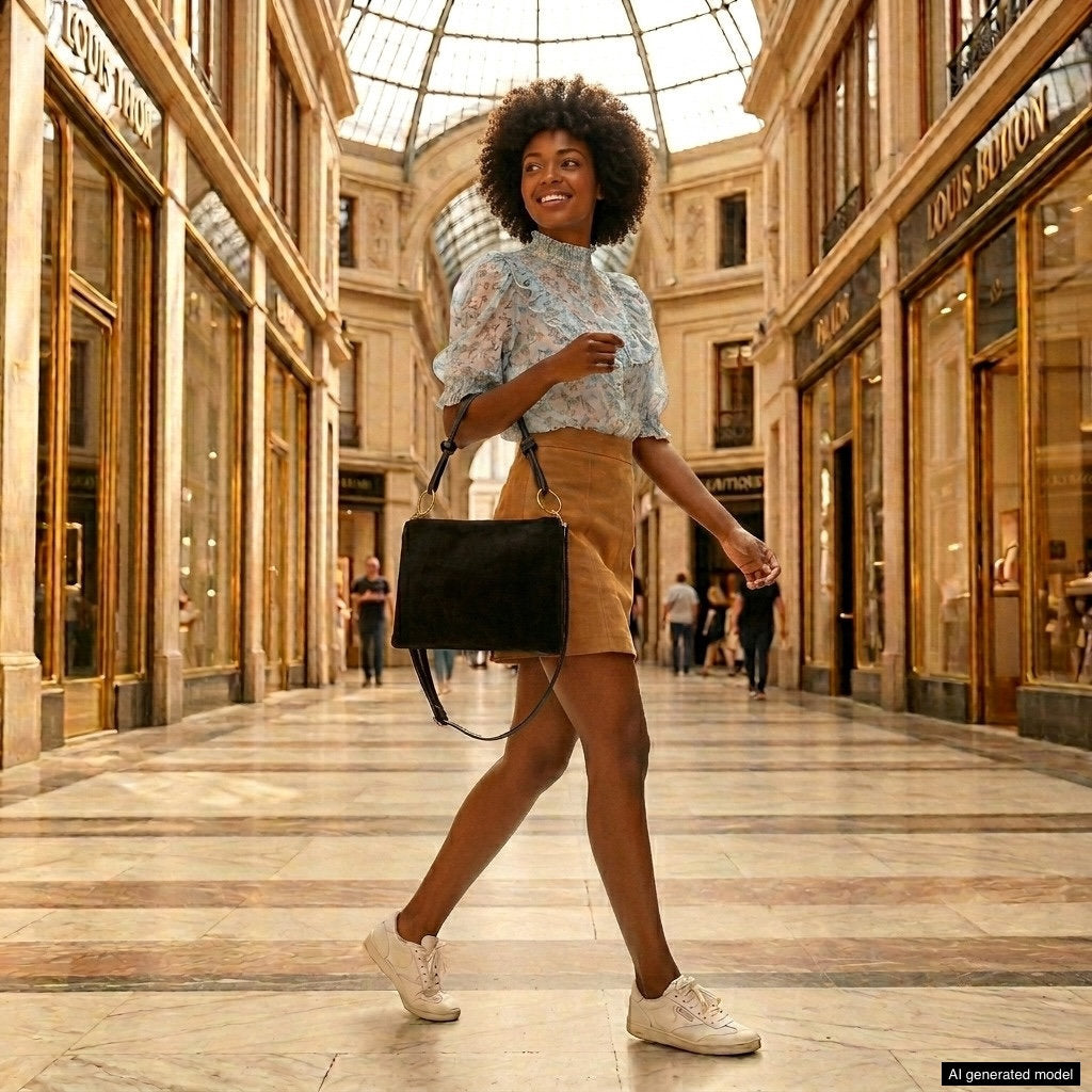 Italian Genuine Suede Shoulder Bag | Modena