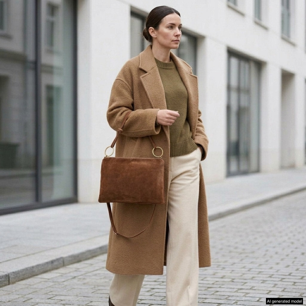 Italian Genuine Suede Shoulder Bag | Modena