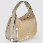 Italian Genuine Suede & Full-Grain Leather Crossbody Bag | Cremona