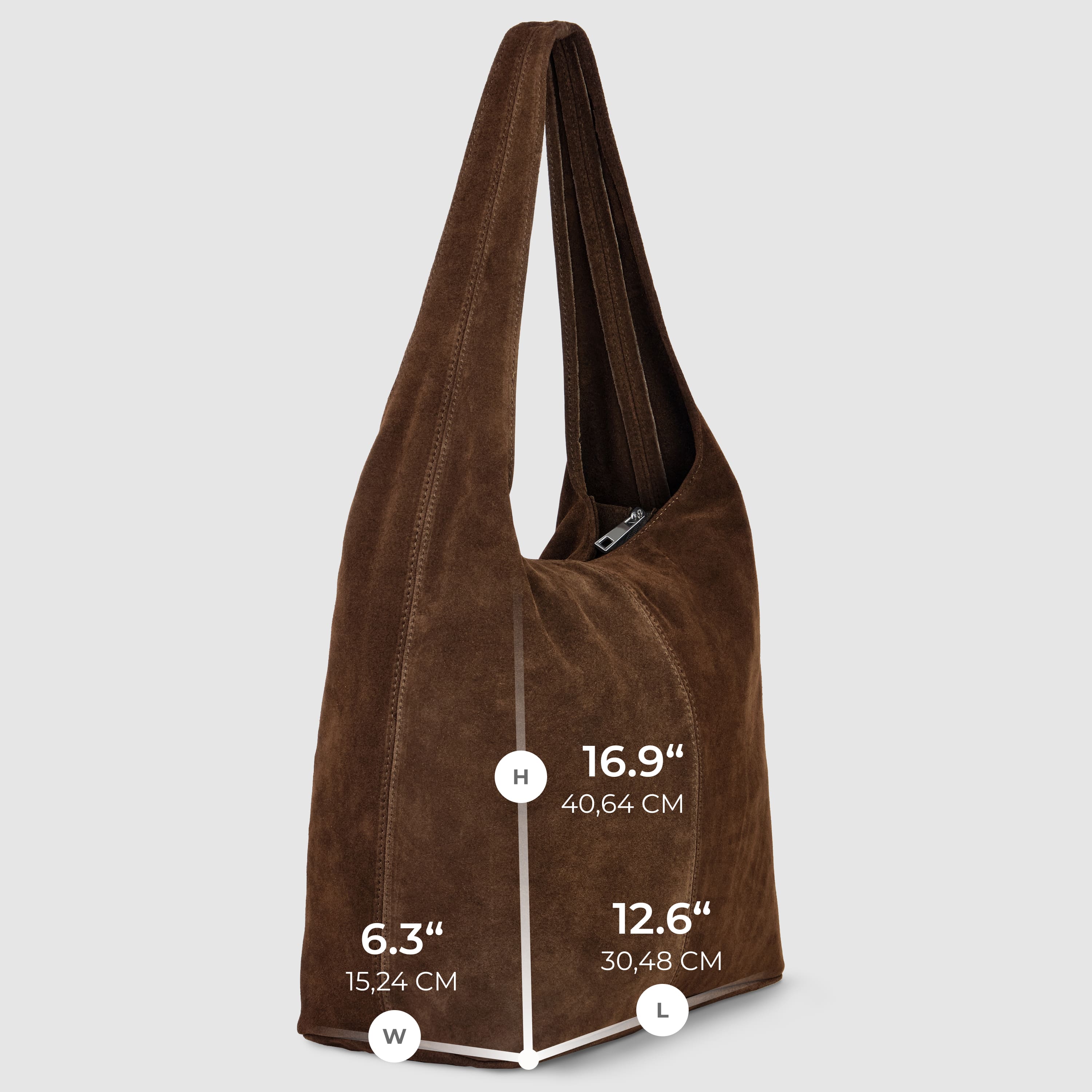 Italian Genuine Suede Hobo Bag | Palermo