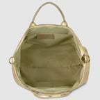 Italian Genuine Woven-Embossed Metallic Suede Top-Handle Bag | Urbino