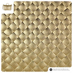 Italian Genuine Woven-Embossed Metallic Suede Top-Handle Bag | Urbino