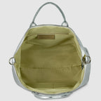 Italian Genuine Woven-Embossed Metallic Suede Top-Handle Bag | Urbino