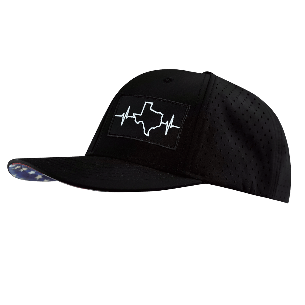 Texas Hat - Baseball Hat Fit - Black - Laser Mesh