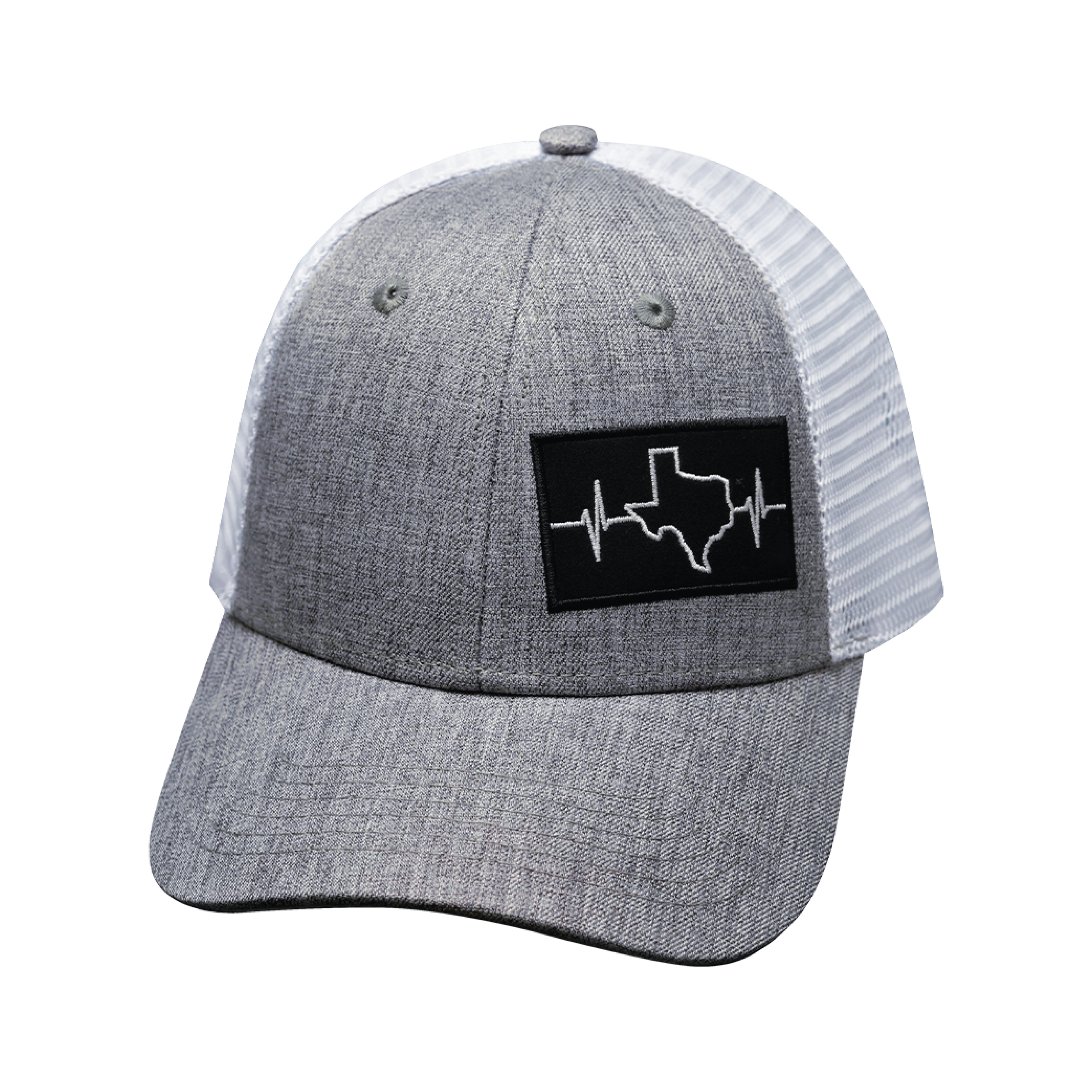 Texas Hat - Low Profile - Heather Gray / White - Trucker Mesh