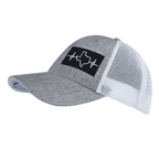 Texas Hat - Low Profile - Heather Gray / White - Trucker Mesh