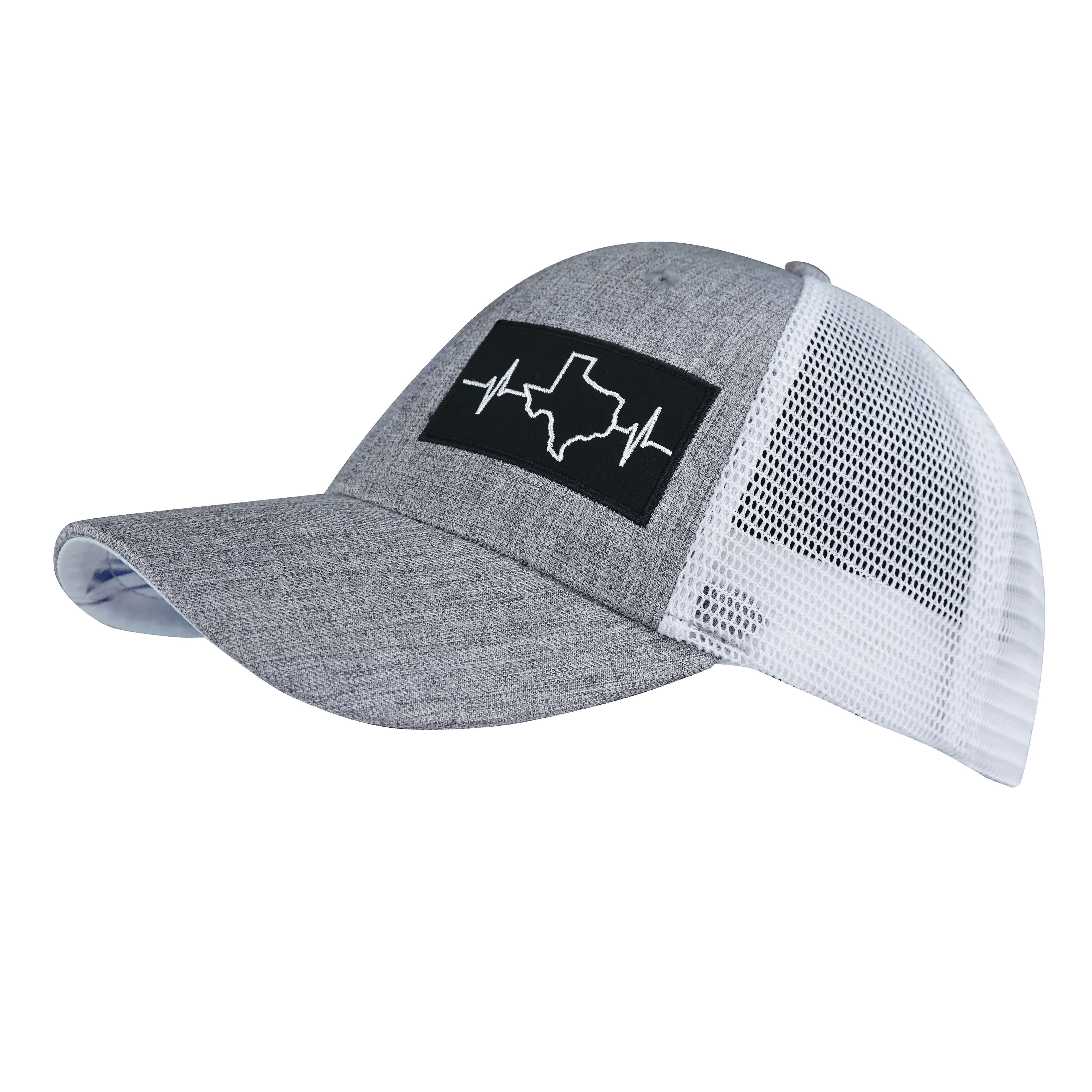 Texas Hat - Low Profile - Heather Gray / White - Trucker Mesh
