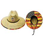 THB Straw - Sun Hat - Flag Stained Wood