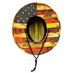 THB Straw - Sun Hat - Flag Stained Wood