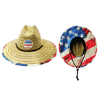 THB Straw - Sun Hat - Vintage Flag