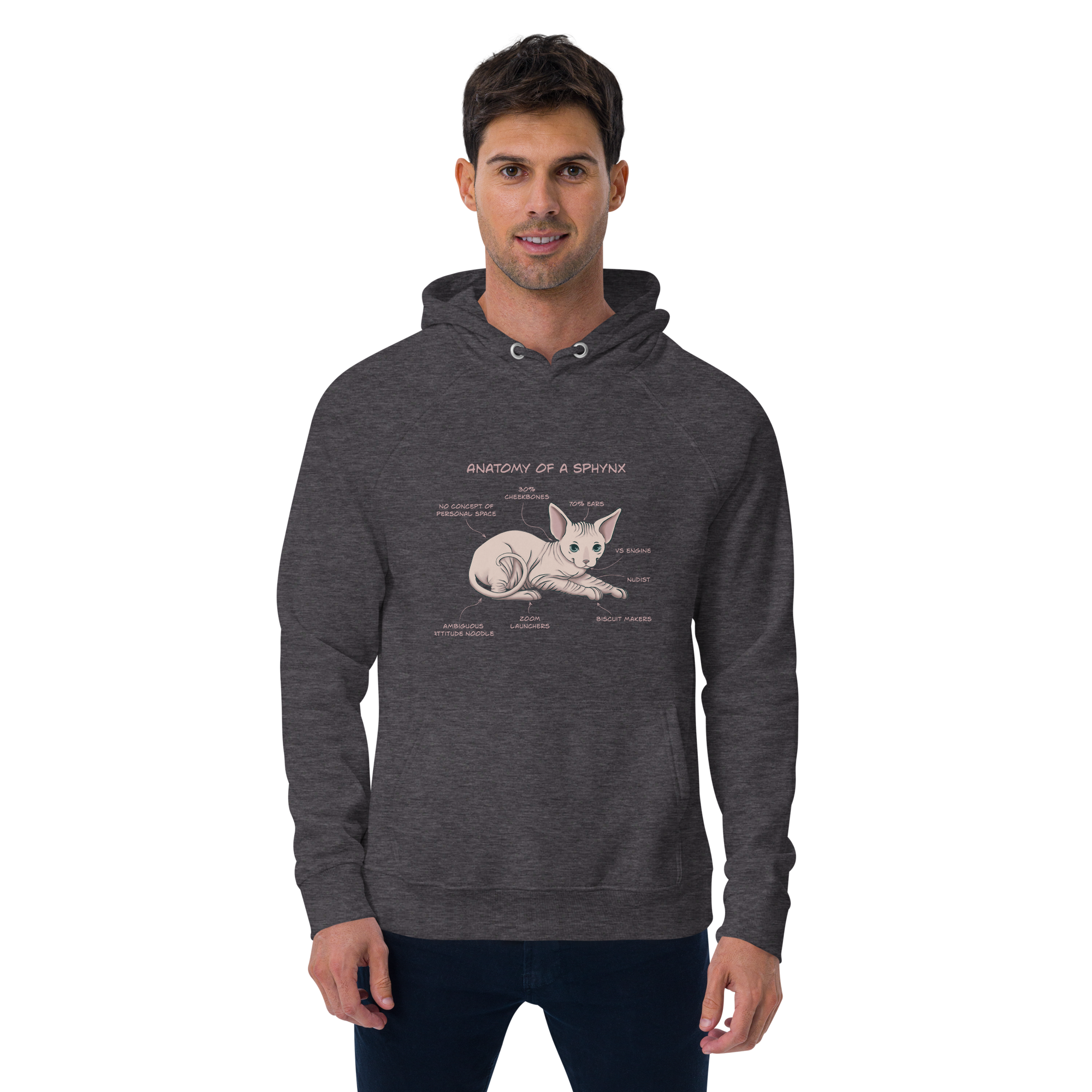 "ANATOMY OF A SPHYNX" UNISEX ECO HOODIE