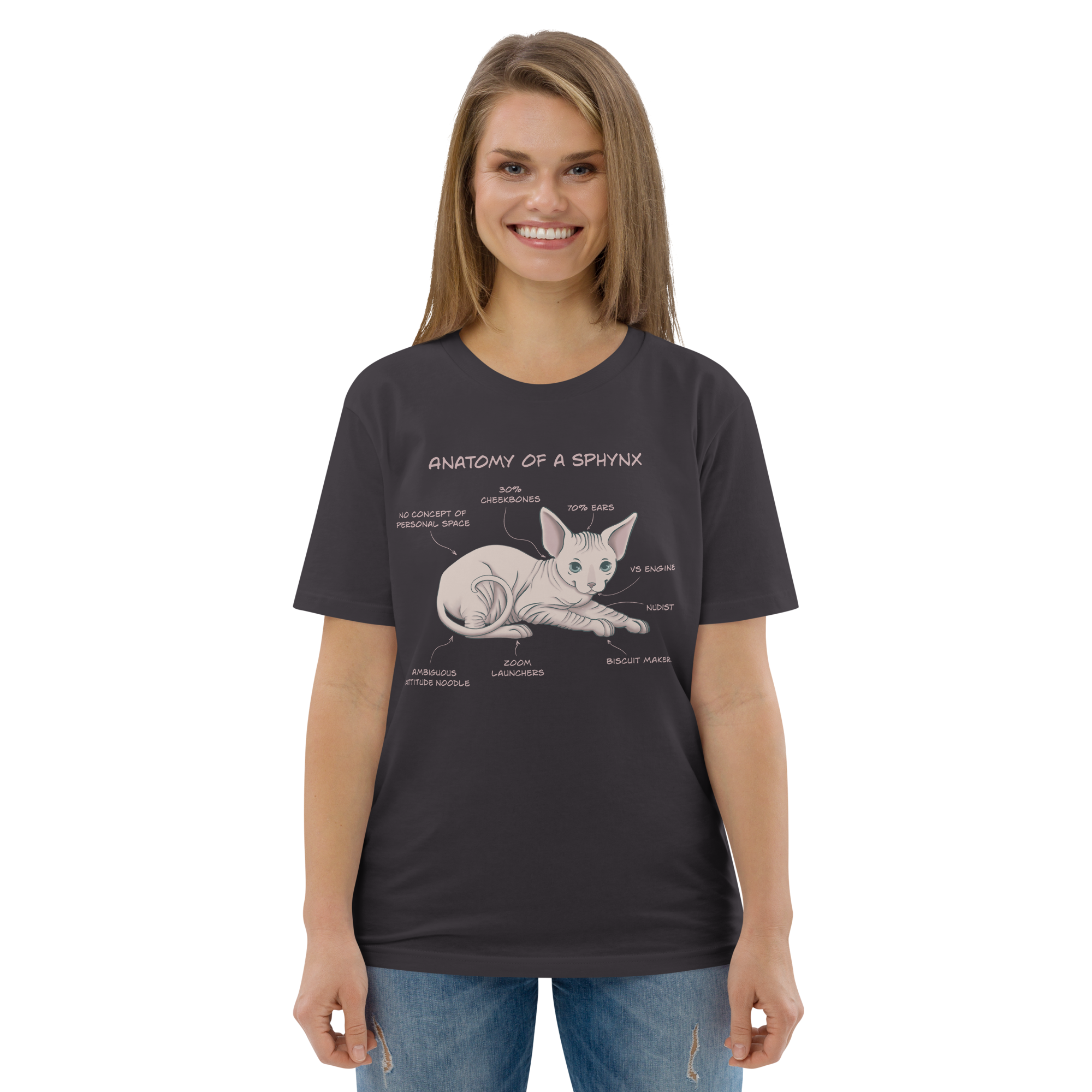 "ANATOMY OF A SPHYNX" UNISEX ORGANIC TEE