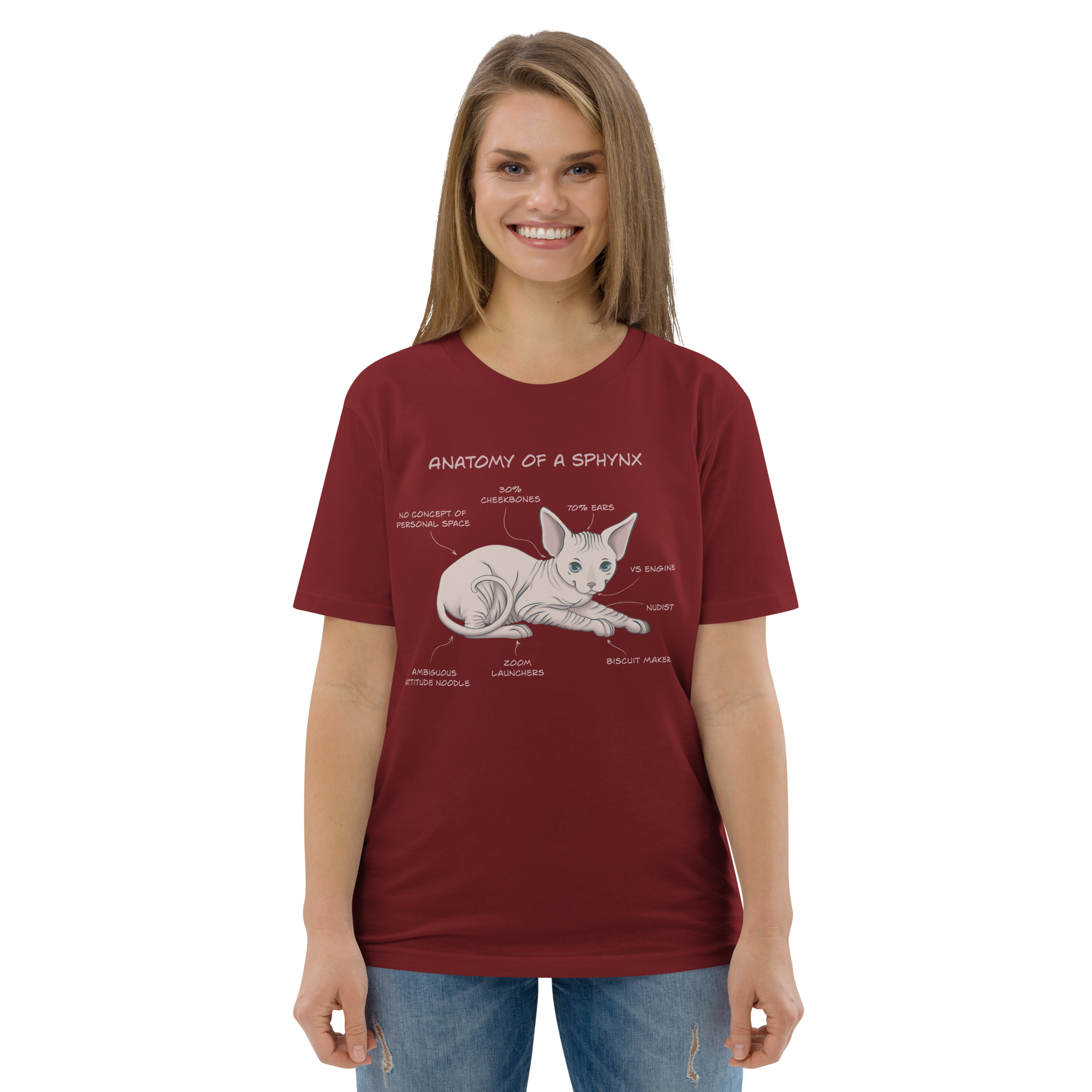 "ANATOMY OF A SPHYNX" UNISEX ORGANIC TEE