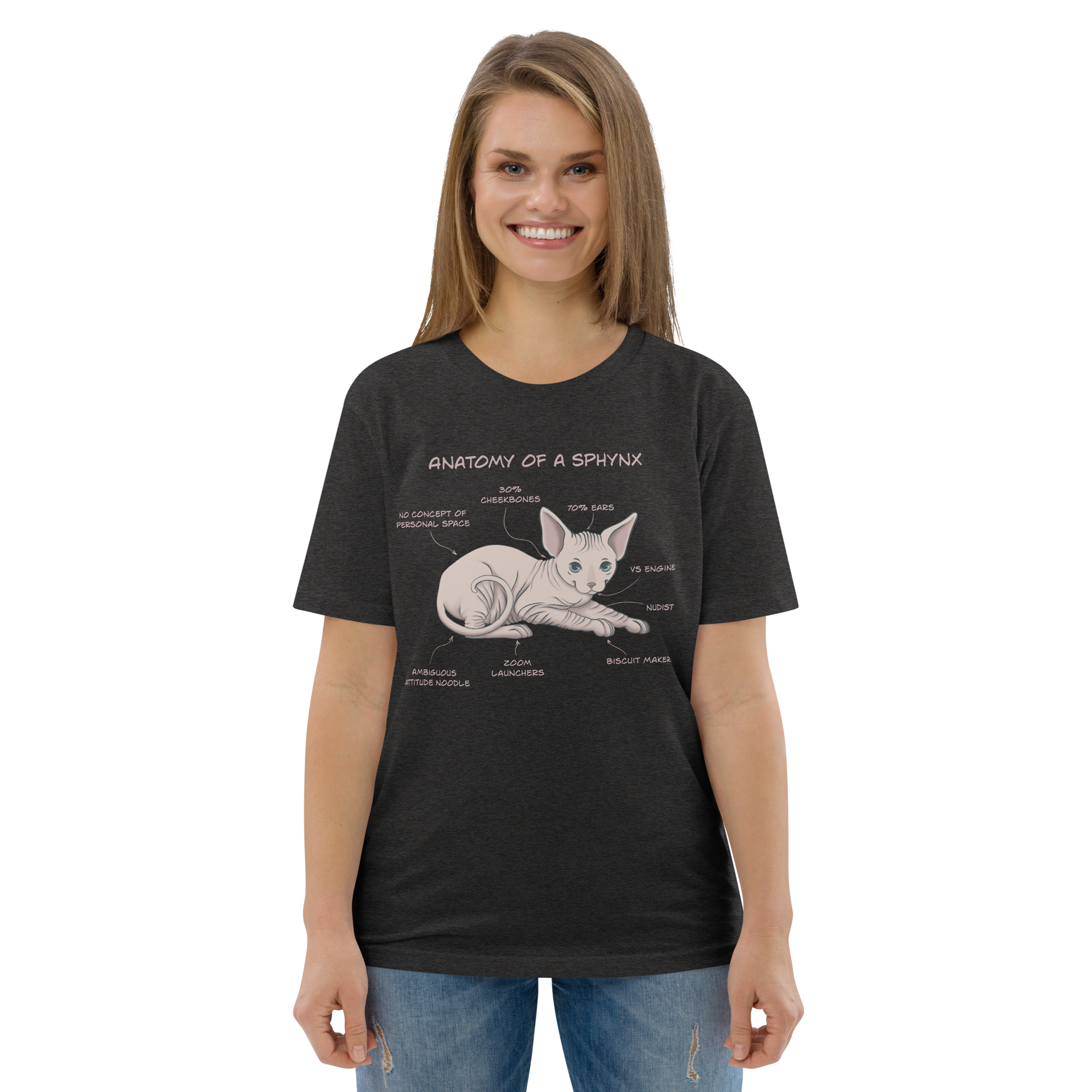 "ANATOMY OF A SPHYNX" UNISEX ORGANIC TEE