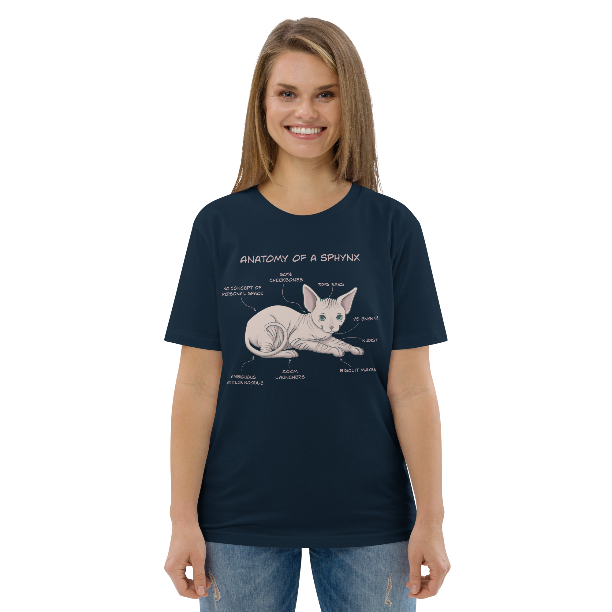 "ANATOMY OF A SPHYNX" UNISEX ORGANIC TEE