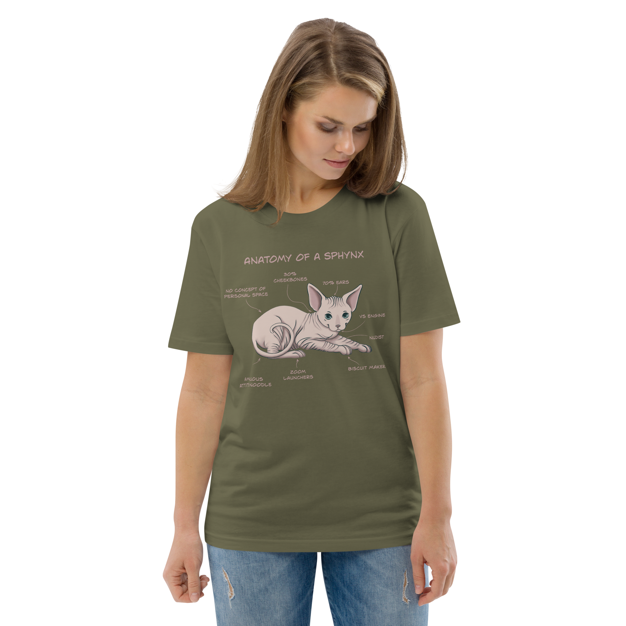 "ANATOMY OF A SPHYNX" UNISEX ORGANIC TEE