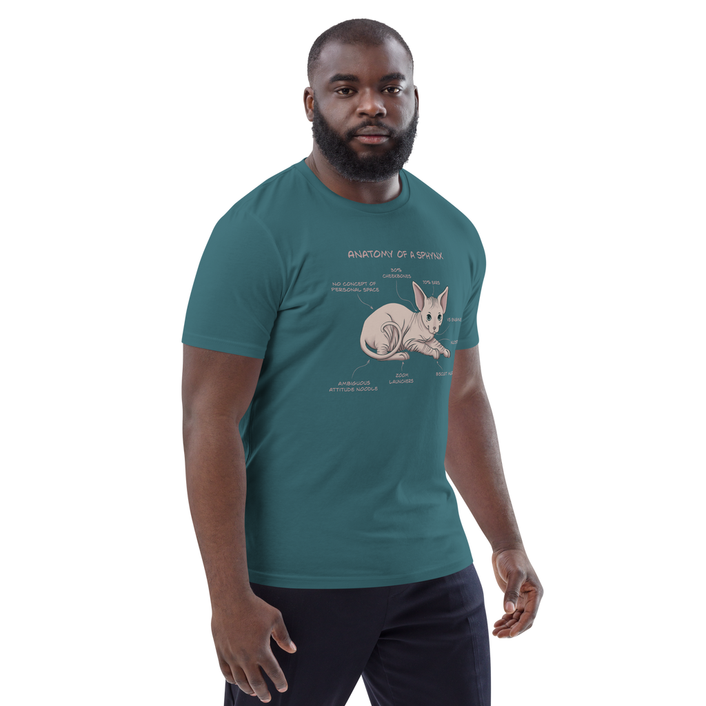 "ANATOMY OF A SPHYNX" UNISEX ORGANIC TEE