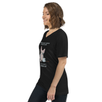 "WOMAN CAN'T SURVIVE ON COFFEE ALONE" WOMAN'S V-NECK TEE