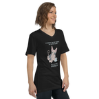 "WOMAN CAN'T SURVIVE ON COFFEE ALONE" WOMAN'S V-NECK TEE