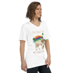 "MY SPHYNX CAT IS MY LUCKY CHARM" - V-NECK UNISEX TEE