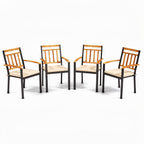 63 Inch Outdoor Dining Table & Set of 4 Patio Dining Chairs