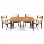 63 Inch Outdoor Dining Table & Set of 4 Patio Dining Chairs