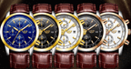 Men's  Waterproof Watch With Chronometers Date Display And Fluorescent Pointers Excellent Look Perfect Gift