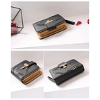 Vintage PU Leather Short Wallets Leaf Design Fashion Purse For Women Elegant Ladies Cute Zipper Purses Card Holders Women Wallet