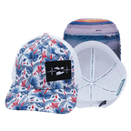 Virgin Islands Hat - Baseball Hat Fit - Floral / White - Laser Mesh