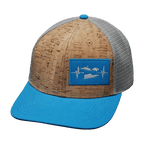 Virgin Islands Hat - Baseball Hat Fit - Cork - Teal / Gray - Trucker Mesh