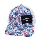 Virgin Islands Hat - Baseball Hat Fit - Floral / White - Laser Mesh