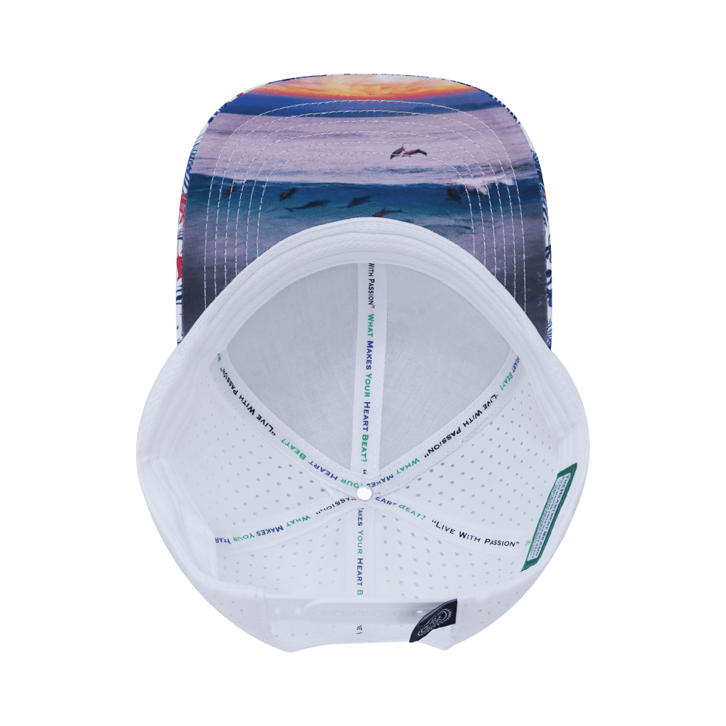 Virgin Islands Hat - Baseball Hat Fit - Floral / White - Laser Mesh