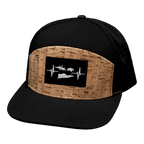 Virgin Islands Hat - Flat Bill - Cork - Black - Jersey Mesh