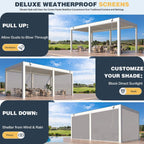 Louvered Aluminum Pergola With Adjustable Roof And Pull-Down Screens (SAK46817)