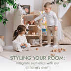 Wooden Montessori Shelves for Toddler 2in1: Bookshelf & Toy Shelving