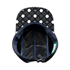 Yoga Hat - 5 Panel - Ponytail - Black / White / Navy - Laser Mesh
