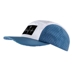 Yoga Hat - 5 Panel - Ponytail - Light Blue / White - Laser Mesh