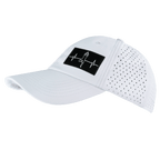 Yoga Hat - Dad Hat - Ponytail - White - Laser Mesh