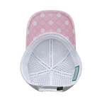Yoga Hat - Low Profile - Ponytail - Pink / White - Laser Mesh