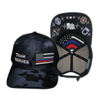 **YOUTH** Team Heroes Hat - Baseball Hat Fit - Navy Camo / Black - Trucker Mesh