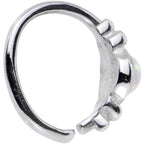 18G 5/16 White Synthetic Opal Seamless Circular Ring