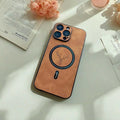 Luxury PU Leather Deer Case for iPhone 16-11 Series | MagSafe Compatible | Stylish Wireless Charging Cover for Pro, Max, Plus Models